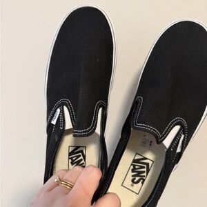 Vans Black Canvas Slip-On Shoes
